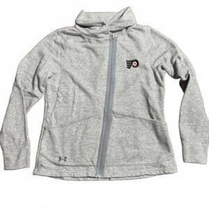 Under Armour Womens NHL Philadelphia Flyers L Fleece Full Zip Mock Pullover RARE